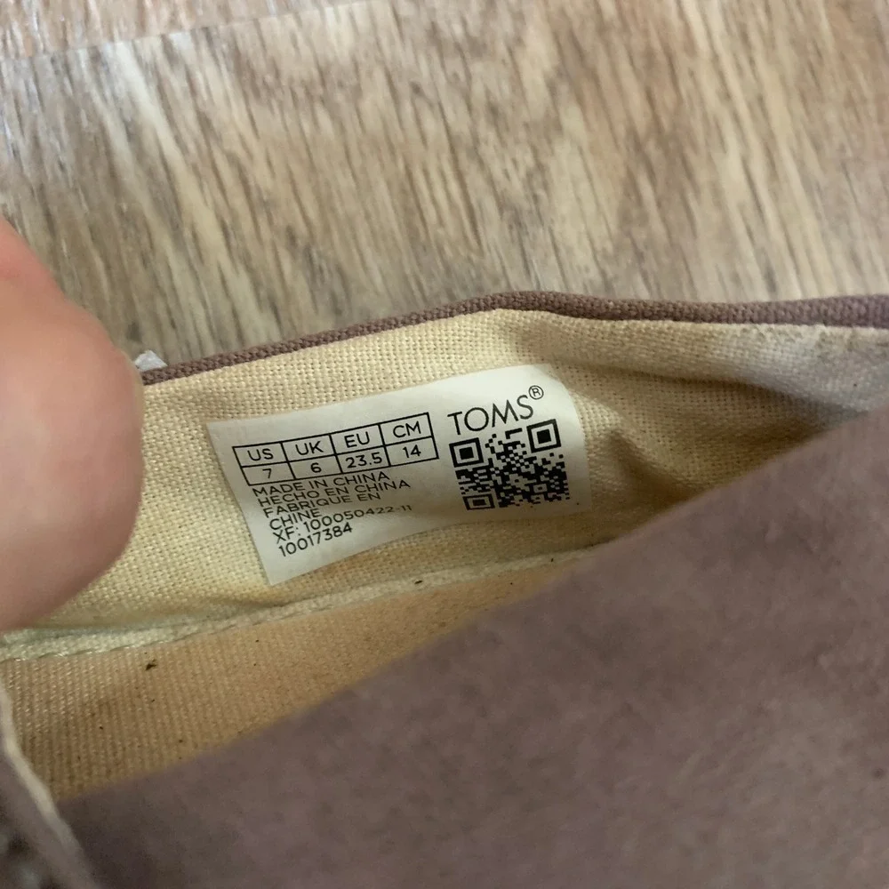Toms Tiny Alpargata canvas slip-on shoes in gray - size 7 toddler
